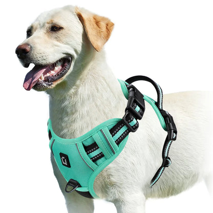 Soft Padded No-Pull Dog Harness with Easy-Grip Handle and Adjustable Straps for Sizes
