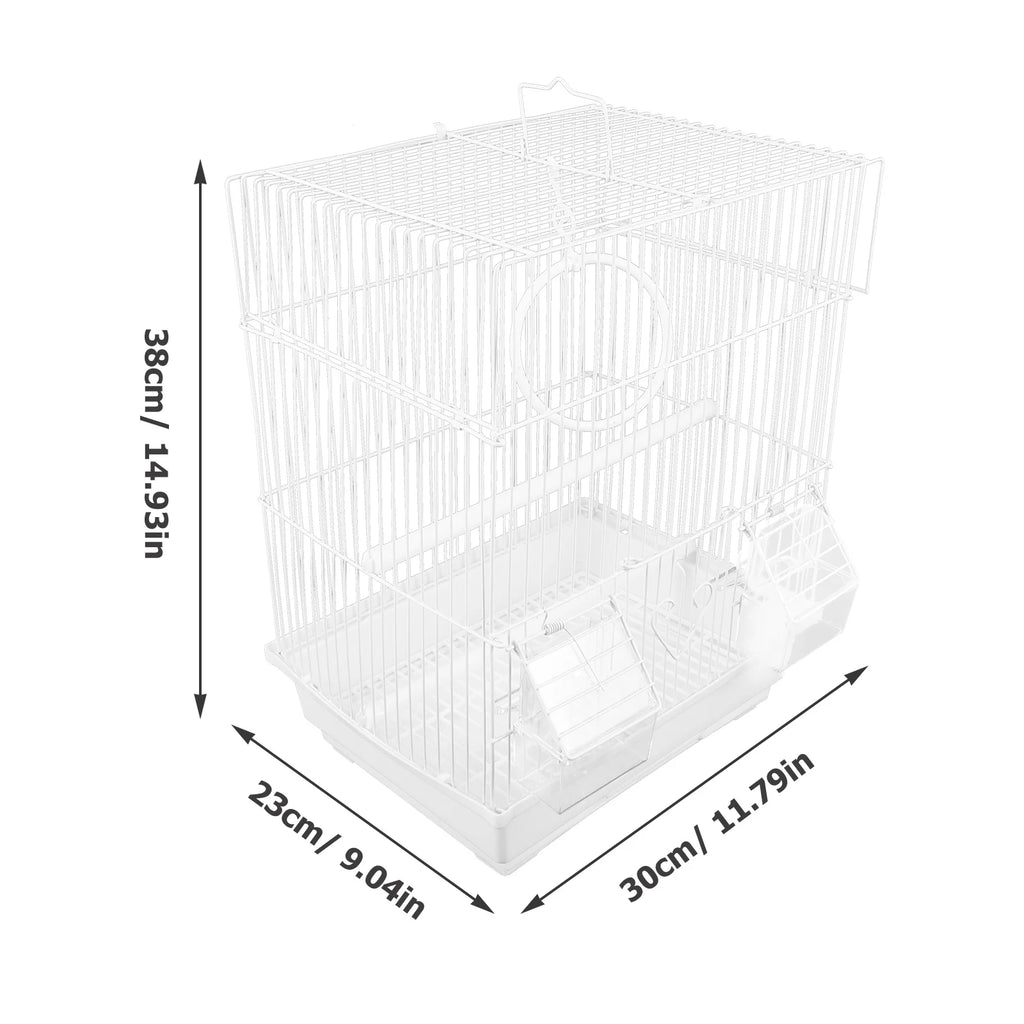 Iron Birdcage White Portable Wire Parrot Cage For Outing Pet Bird Cage Breathing Space Bird Cages Nests Pet Products