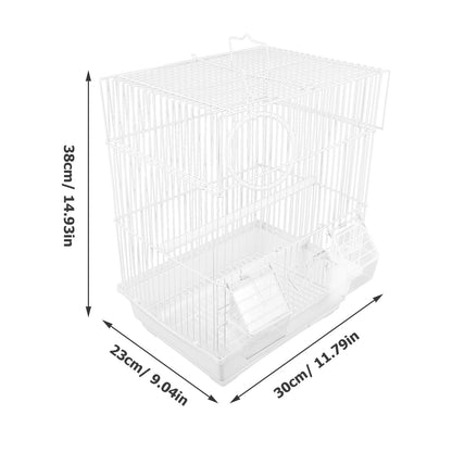 Iron Birdcage White Portable Wire Parrot Cage For Outing Pet Bird Cage Breathing Space Bird Cages Nests Pet Products