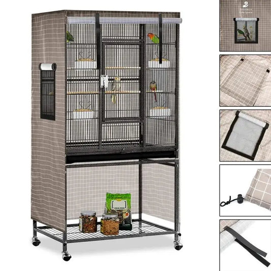 Parrot Cage Cover Shade Good Night Blackout 51 X 38 X 23.5 Inch Thin Lightweight Breathable Small Animal Cages Cover Pet