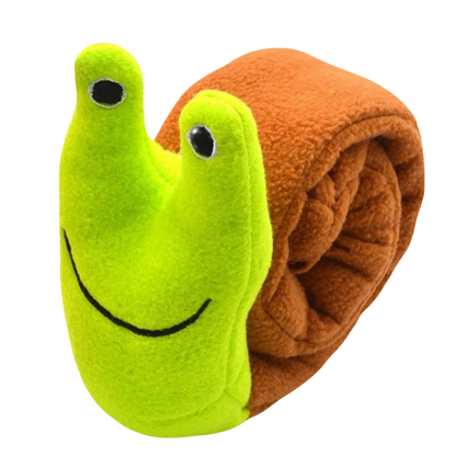 Dog Puzzle Feeder Interactive Toy Indestructible Plush Sound Squeak Puppy Toys For Resistant Foldable Snail Dogs Supplies