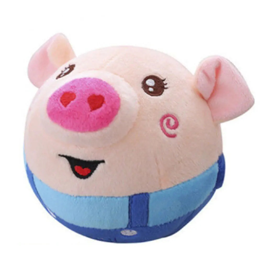 Cartoon Pig Active Moving Plush Toy for Dogs – Washable, USB Rechargeable, Interactive Talking Moving Ball Toy