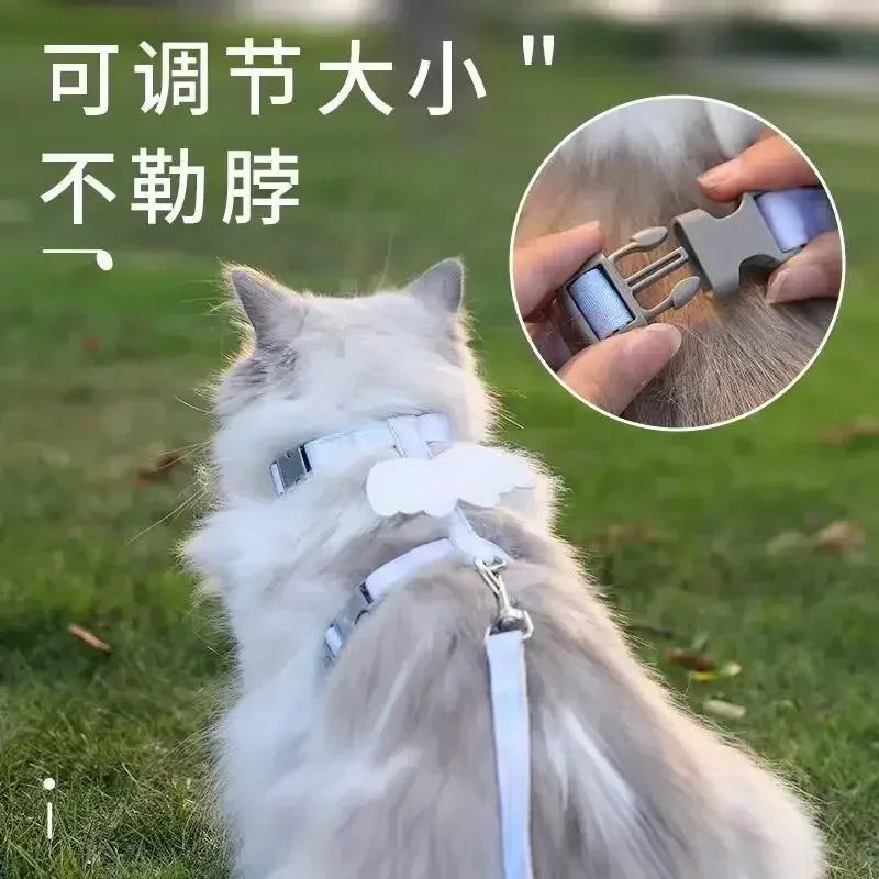 Cute Cartoon Cat Harness Walking Pet Harnesses and Leash Set for Cats Gatos Kitten Garfield Accessories Supplies