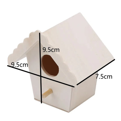 Wood Bird House Nest Birds Breeding Box Pet Bird House Nest Bird Parrot Breeding Cages Pet Accessories Home Balcony Decoration
