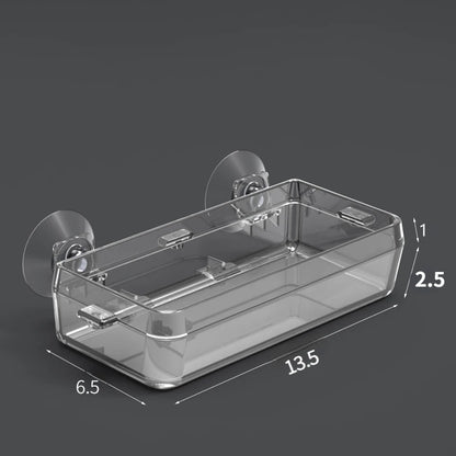 CAWAYI KENNEL Pet Reptile Transparent Feeder Anti-escape Food Bowl Worm Live Container With Strong Suction Cups Pet Supplies
