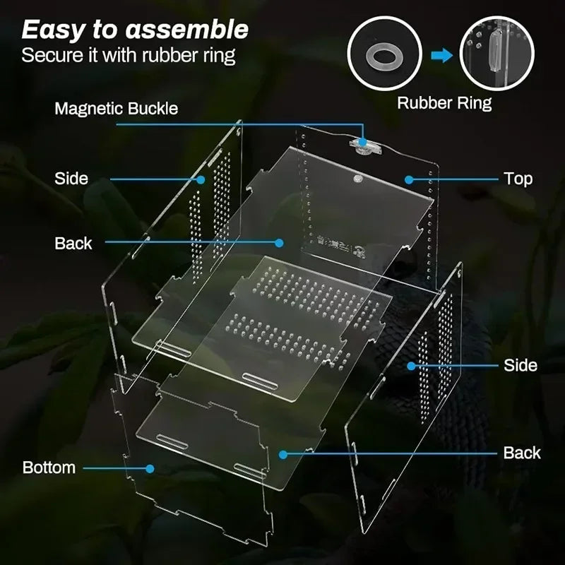 Transparent Acrylic Breeding Box Reptiles Amphibious Lizards Jumping Spiders  Turtles Breeding Box Modern Simple Breeding Tank