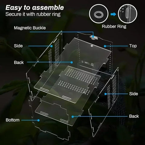 Transparent Acrylic Breeding Box Reptiles Amphibious Lizards Jumping Spiders  Turtles Breeding Box Modern Simple Breeding Tank