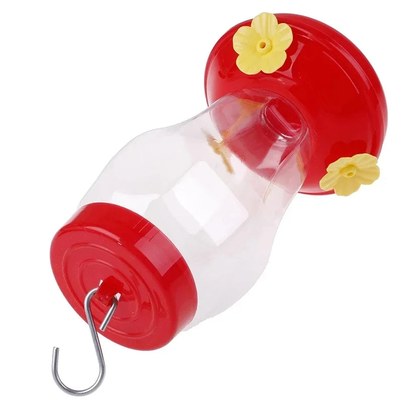 480ML Plastic Bird Water Feeder Bottle Hanging Hummingbird Feeder Garden Outdoor Plastic Flower Iron Hook Pet Bird Supplies