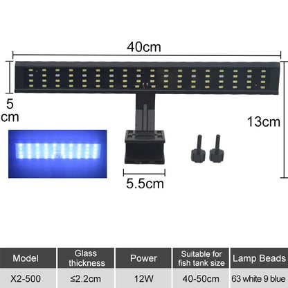 LED Aquarium European Standard 220V Fish Tank Light Ultra-thin Plant Growth Clip Light Aquarium Light Lighting 5W/7W/9W/12W