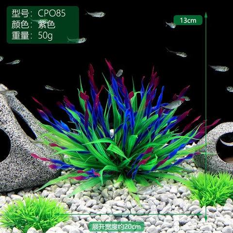 1pc Artificial Underwater Plants Aquarium Fish Tank Seaweed Decoration Green Purple Water Grass Viewing Decorations for Home