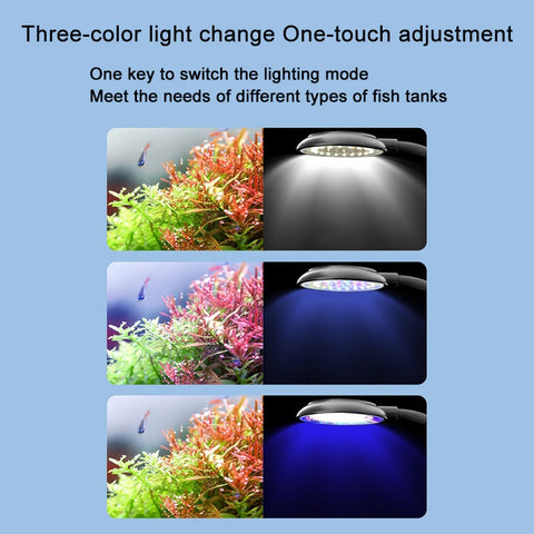 USB Aquarium LED Lamp Fish Tank Light Decor Aquatic Plant Multiple Modes Dimmable Lightness Full Spectrum Mini Clip Light 5V