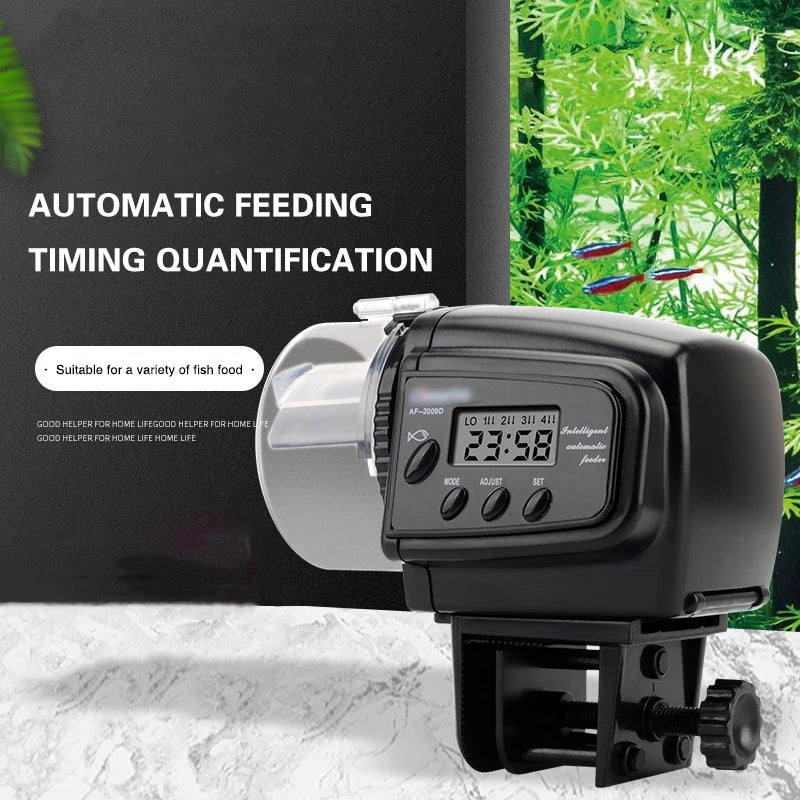 Digital Automatic Auto Tank Pond Fish Food Feeder with Aquarium Fishes Feeding Timer Auto Manual Pet Feeder Lcd Feeding Machine