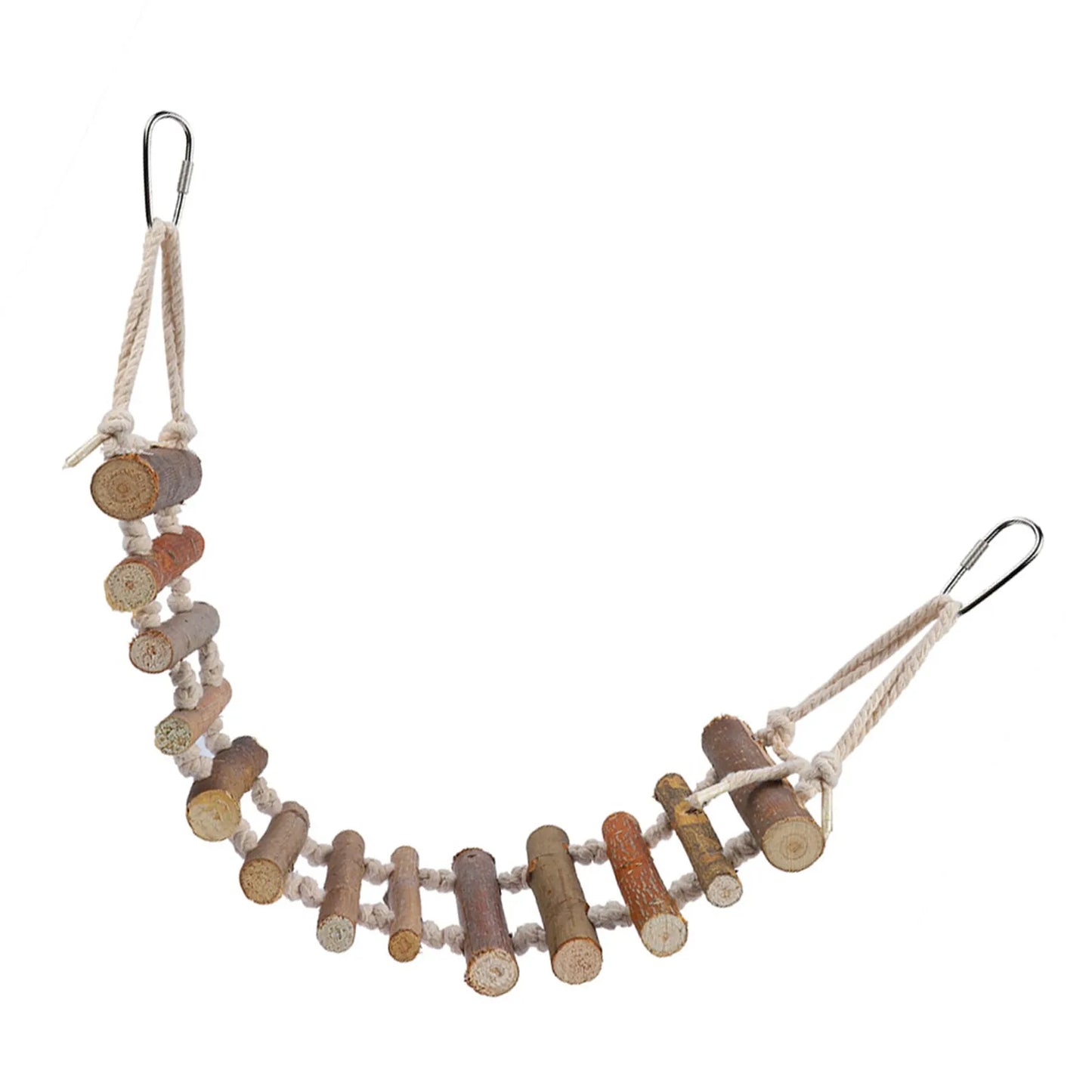 Parrot Natural Rope Wood Ladder Swing Toy Hanging Climbing Bridge Bird Pet Chewing Toys for Parrots Hamster