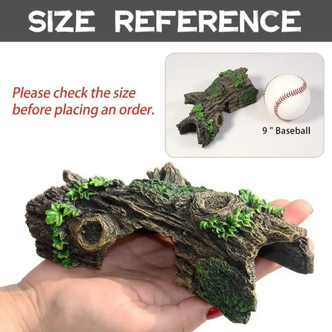 Aquarium Hollow Tree Tunnel Cave Ornament Fish Shrimp Reptile Hiding Shelter Fish Tank Decorations Small Fishbowl Accessories