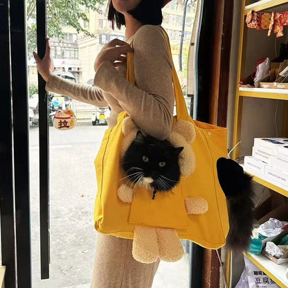 Adjustable Strap Pet Carrier Backpack Small Dog Cats Breathable Mesh Portable Outdoor Travel Handheld Shoulder Bag Storage