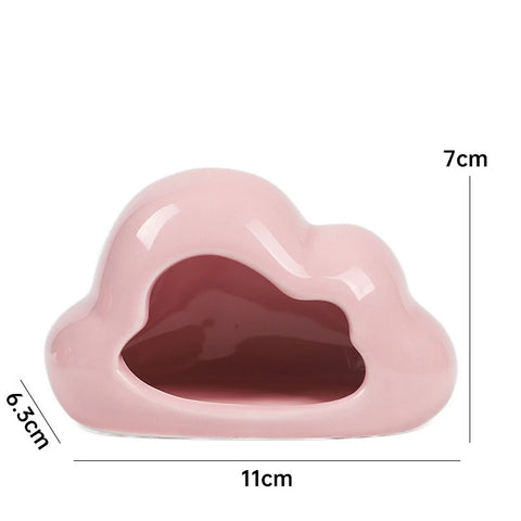 Small Animal Hideout Ceramic Hamster House Chinchilla Mini Hut Cave Cage Accessories for Dwarf Hamsters Gerbils and Hedgehog