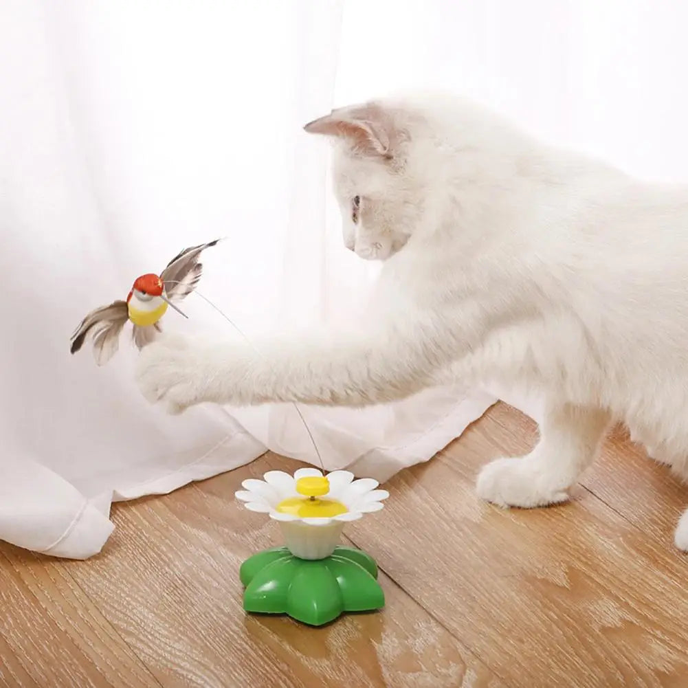 1PCS Electric Butterfly Cat Toy Shake Rotating Flying Automatic Humming Bird Intelligence Training Funny Toys