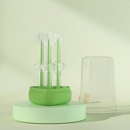 3pcs/set Pet Toothbrush Purple Cat Silica Gel Brush Clear Up Bad Breath Tartar Teeth Care Dog Cat Cleaning Mouth Dogs Supplies