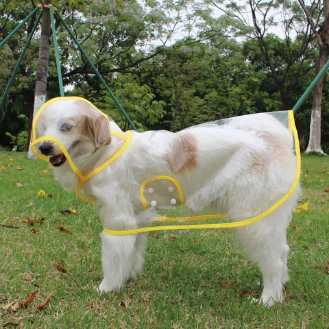 Pet Raincoat Puppy Hooded Raincoat Dog Transparent Rainwear Pet Outing Supplies
