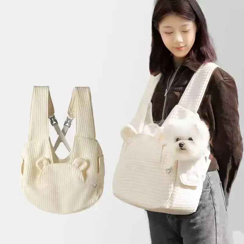 Adjustable Pet Backpack Dog Travel Bag Suitable Safety Belt with Removable Bottom Cat Bag Dog Shoulder for Travel Hiking Outdoor