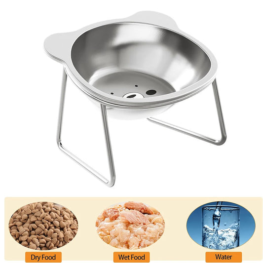 Cat Bowl Stainless Steel Cat Food Bowls with Metal Stand Food and Water Dish for Cats Kitten Puppies Feeders Cat Supplies