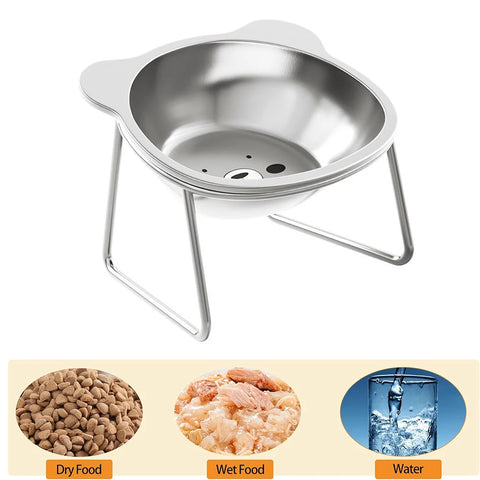 Cat Bowl Stainless Steel Cat Food Bowls with Metal Stand Food and Water Dish for Cats Kitten Puppies Feeders Cat Supplies