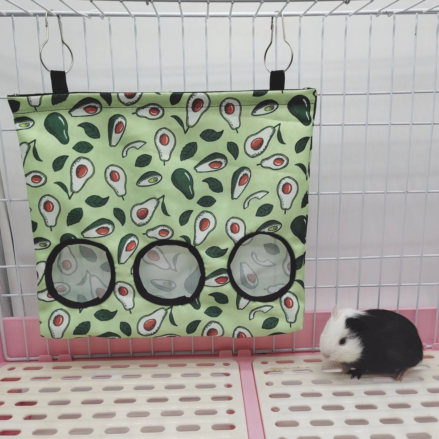 Rabbit Hay Feeder Small Animal Hanging Hay Bag for Bunny Guinea Pigs Chinchilla Feeder Food Dispensers Bag Pet Feeding Bag