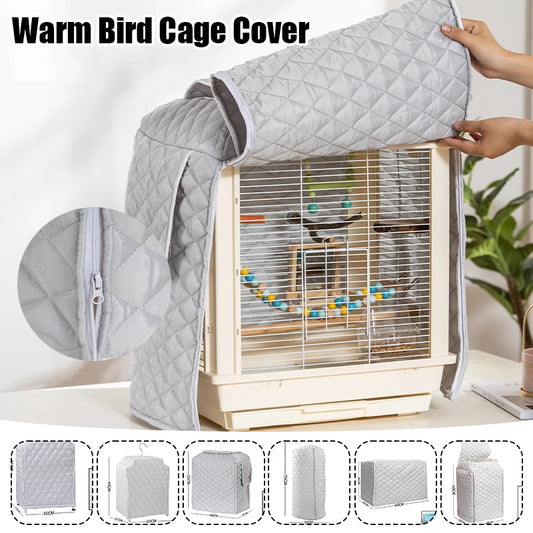 Winter Warm Bird Cage Cover Cotton Quilted Cage Cover Canopy Rain Proof Protective Parrot Cage Accessories