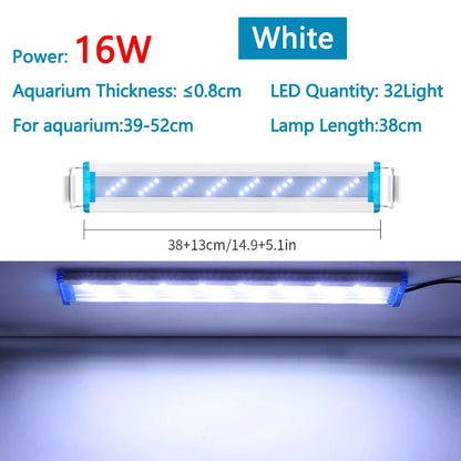 Extensible Waterproof Clip on Lamp For Fish Tank Super Slim Fish Tank Aquatic Plant Grow Aquarium LED Light 18-58cm