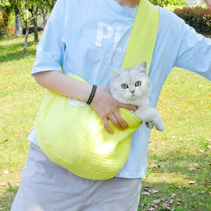 Handmade Dog Bag Pet Kitten Carrier Outdoor Travel Handbag Canvas Single Shoulder Cat Bag Sling Comfort Tote Bag Breathable