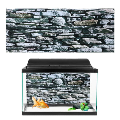 Background Poster Decorative Stonewalling Paintings PVC Sticker Landscape Image for Aquarium Fish Tank