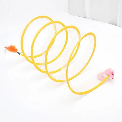 New Folded S Type Cat Tunnel Spring Toy Mouse Tunnel with Balls Convenient Storage Kitten Outdoor Interactive Toys Pet Products