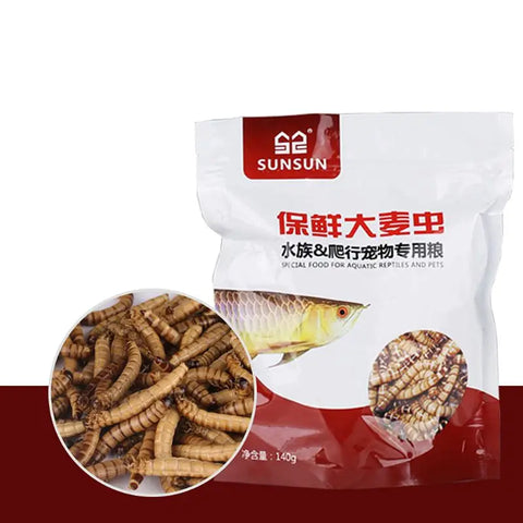 SUNSUN 140g Natural Dried Mealworm Food Meal For Feeding Pet Reptile Chickens Wild Garden Bird Aquarium Worm