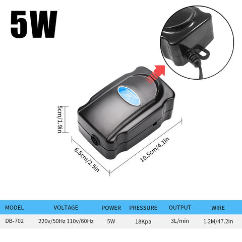 Adjustable Aquarium Air Pump 110V~220V Air Pump 3W~12W For Bedroom Fish Tank Silent Oxygen Pump Air Compressor