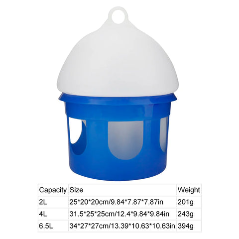 Automatic Pigeon Waterer Bird Water Feeder Large Capacity Automatic Bird Pigeon Feeder Water Dispenser Waterer 2L-6.5L