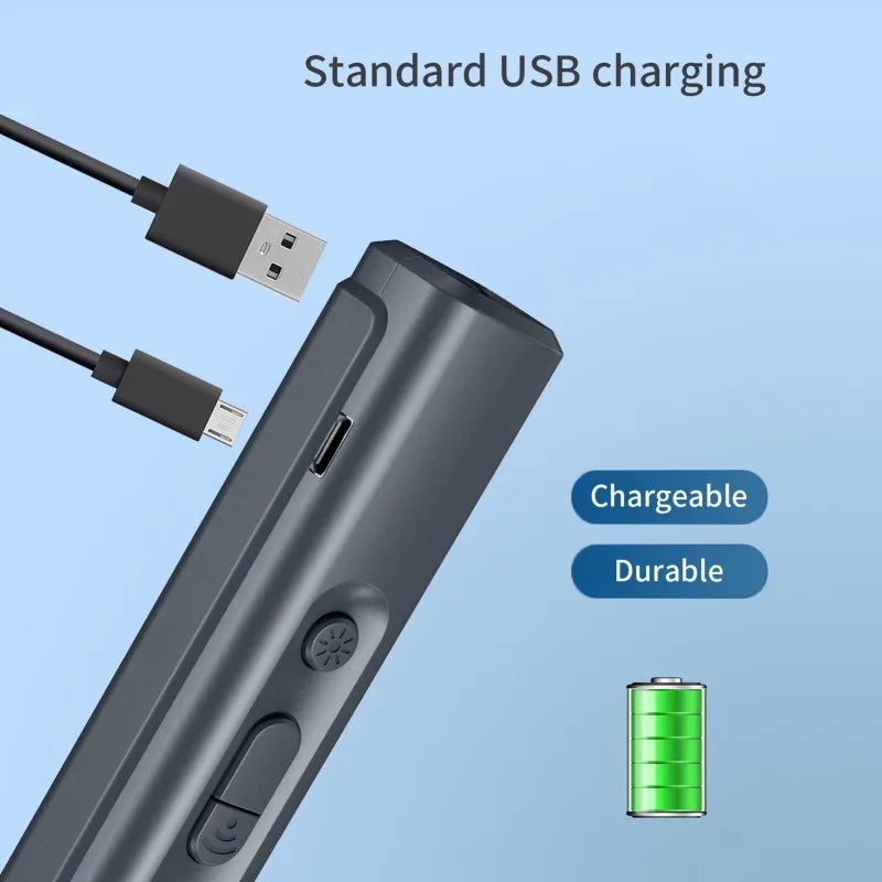 Ultrasonic Dog Repeller Anti Barking Device USB Rechargeable & Portable Dog Trainer with LED Light and Lanyard