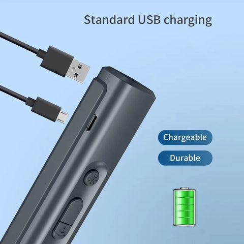Ultrasonic Dog Repeller Anti Barking Device USB Rechargeable & Portable Dog Trainer with LED Light and Lanyard