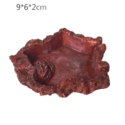 Reptile Box Tortoise Feeding Basin Synthetic Resin Shallow Water Basin Spider Snake Lizard Turtle Feeding Basin Reptile Supplies