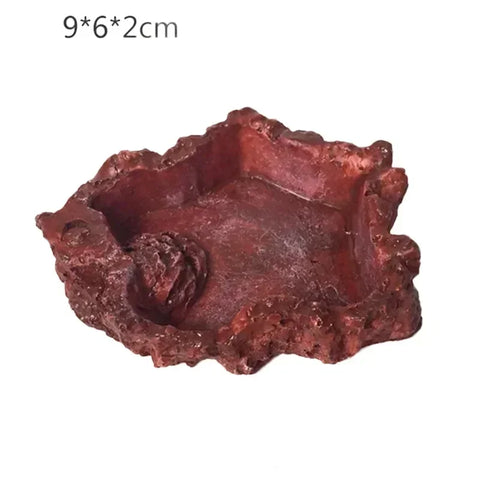 Reptile Box Tortoise Feeding Basin Synthetic Resin Shallow Water Basin Spider Snake Lizard Turtle Feeding Basin Reptile Supplies