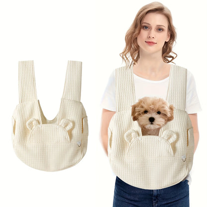 Adjustable Pet Backpack Dog Travel Bag Suitable Safety Belt with Removable Bottom Cat Bag Dog Shoulder for Travel Hiking Outdoor