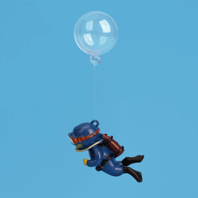 Cartoon Fish Tanks Decor Mini Diver Simulated Floating Mermaid Aquarium Fish Tank Decoration Kiki Pendant Aquarium Accessories