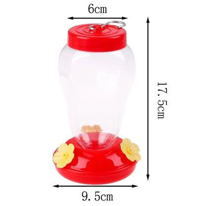 480ML Plastic Bird Water Feeder Bottle Hanging Hummingbird Feeder Garden Outdoor Plastic Flower Iron Hook Pet Bird Supplies