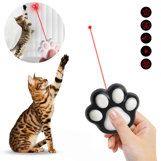 Pet Cat Laser Toys Rechargeable 5 Adjustable Patterns Cats Interactive Transform Pattern Kitten Training Funny Laser Toy Dog Toy