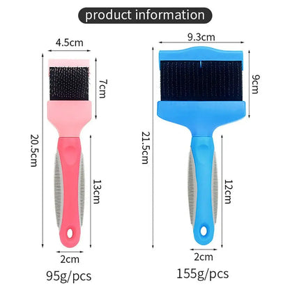 Stainless Steel Pet Hair Brush Double Sided Non-slip Grip Pet Fur Bristle Brush Pet Grooming Pet Hair Detangling Comb Cats