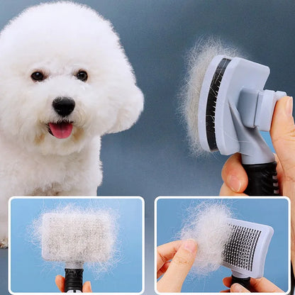 Dog Brush Massage Dogs Comb Automatic Pet Hair Remover Self Cleaning Cat Brush Pet Grooming One Button Cleaning Dog Brushes Comb