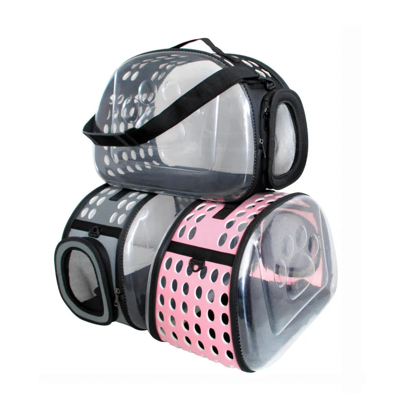 Transparent Pet Carrier Sling Bag for Cat Dog with Ventilation Foldable and Portable Large Capacity Cat Backpack Pet Carrier