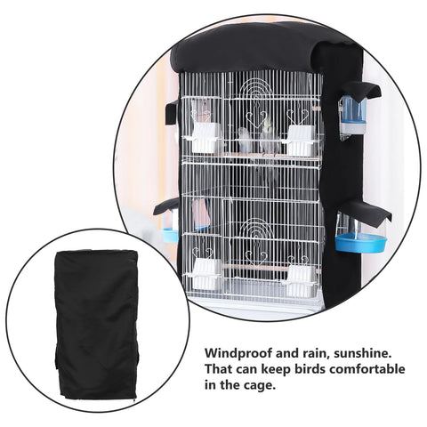 Two Handle Top Design Waterproof Bird Cage Cover Protective Birdcage Accessory Light Blocking Cage Cover Durable Pet Products