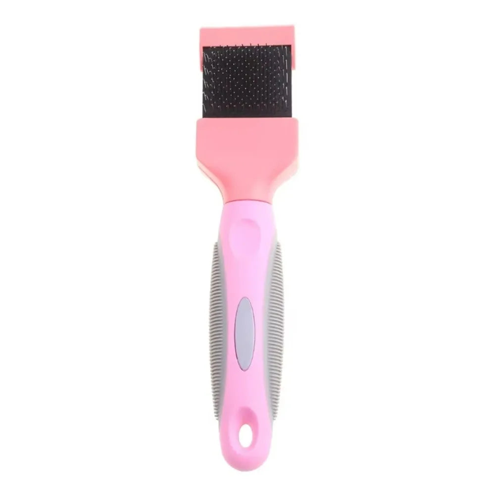 Stainless Steel Pet Hair Brush Double Sided Non-slip Grip Pet Fur Bristle Brush Pet Grooming Pet Hair Detangling Comb Cats
