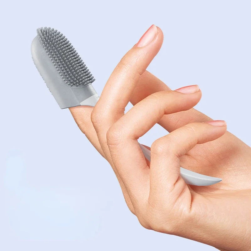 Dog Pet Finger Toothbrush Handlebar Teeth Cleaning Bad Breath Care Nontoxic Soft Silicone Tooth Brush Dog Cat Cleaning Supplies