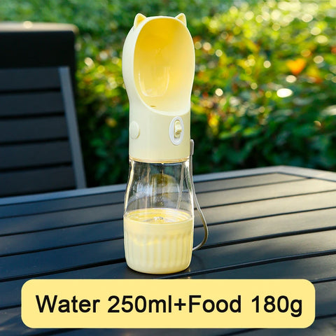 Pet Dog Water Bottle With Food Container For Small Medium Big Dogs Portable Travel Puppy Cat Water Dispenser Chihuahua Feeder